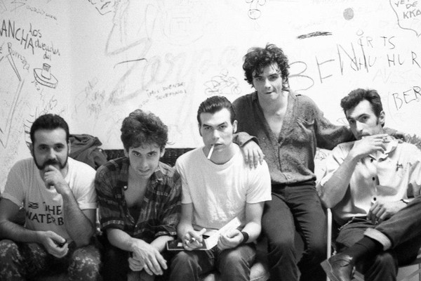 Con 091 en los camerinos de Garage (M. Noguera, 1987)