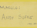 Papel de fumar dedicado por Andy Chango en 1999.