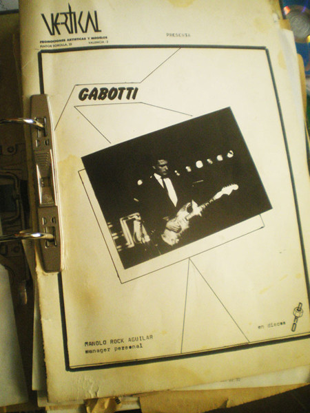 Dossier de prensa de Gabotti. Aún lo conservo desde 1982.