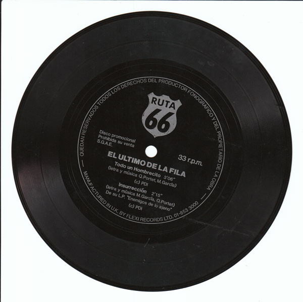 Flexidisco que regalaba la revista Ruta 66 allá por 1986.