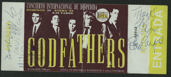 Godfathers en el último concierto que celebró la sala madrileña Universal. 1989.