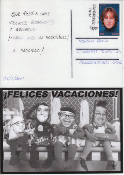 Liberto Peiró en 2001 nos sorprende con esta postal. Gran amigo.