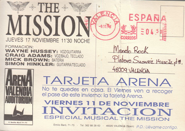 The Mission. Cuando aún se mandaban postales y molaba mirar el buzón. 1988.