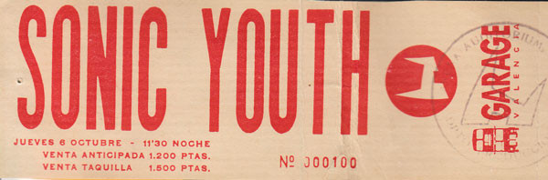 Sonic Youth. Garage Valencia.